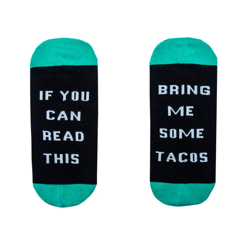 Kάλτσες Tacos. Τιρκουάζ. Κάλτσες με σχέδια, ξεχωριστές, αστείες, άνετες, ιδανικές για καθημερινή χρήση