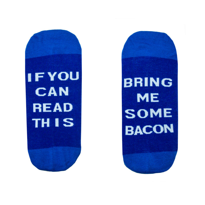 Κάλτσες bring me some bacon Μπλε. Κάλτσες με σχέδια, ξεχωριστές, αστείες, άνετες, ιδανικές για καθημερινή χρήση